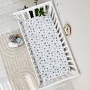 Husa saltea patuț bebe copii din bumbac 120 x 60 cm, Stelute menta (1)